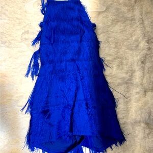 Royal blue size small fringe romper